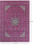 Pink Persian Nain Hand Knotted Wool Rug - 8' 11" X 12' 3" - Golden Nile