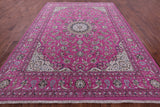 Pink Persian Nain Hand Knotted Wool Rug - 8' 11" X 12' 3" - Golden Nile