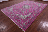 Pink Persian Nain Hand Knotted Wool Rug - 8' 11" X 12' 3" - Golden Nile