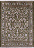 Green Persian Nain Hand Knotted Wool & Silk Rug - 8' 10" X 12' 1" - Golden Nile