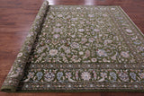 Green Persian Nain Hand Knotted Wool & Silk Rug - 8' 10" X 12' 1" - Golden Nile