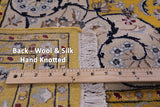 Gold Persian Nain Handmade Wool & Silk Rug - 7' 10" X 10' 0" - Golden Nile