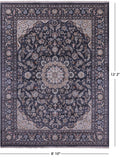 Grey Persian Nain Hand Knotted Wool & Silk Rug - 8' 10" X 12' 2" - Golden Nile