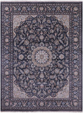 Grey Persian Nain Hand Knotted Wool & Silk Rug - 8' 10" X 12' 2" - Golden Nile