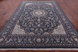 Grey Persian Nain Hand Knotted Wool & Silk Rug - 8' 10" X 12' 2" - Golden Nile