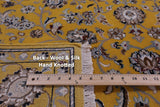 Gold Persian Nain Hand Knotted Wool & Silk Rug - 5' 0" X 7' 3" - Golden Nile
