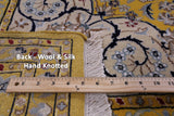 Gold Persian Nain Hand Knotted Wool & Silk Rug - 8' 1" X 10' 1" - Golden Nile