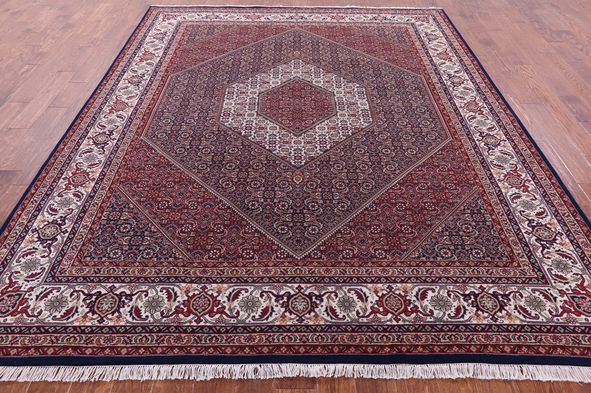Blue Persian Bijar Hand Knotted Wool Rug - 8' 3" X 10' 0" - Golden Nile