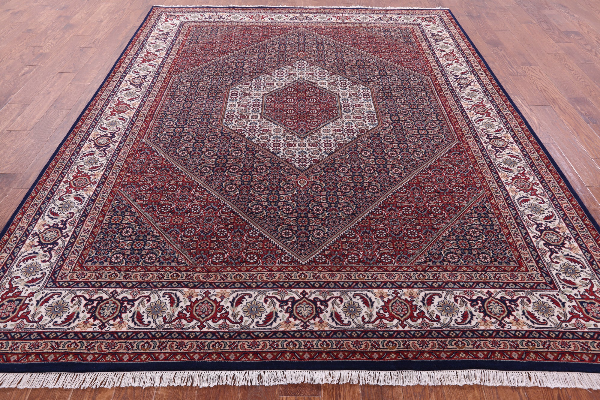 Blue Persian Bijar Hand Knotted Wool Rug - 8' 3" X 10' 0" - Golden Nile
