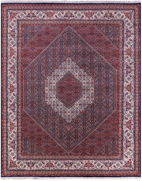 Blue Persian Bijar Hand Knotted Wool Rug - 8' 3" X 10' 0" - Golden Nile
