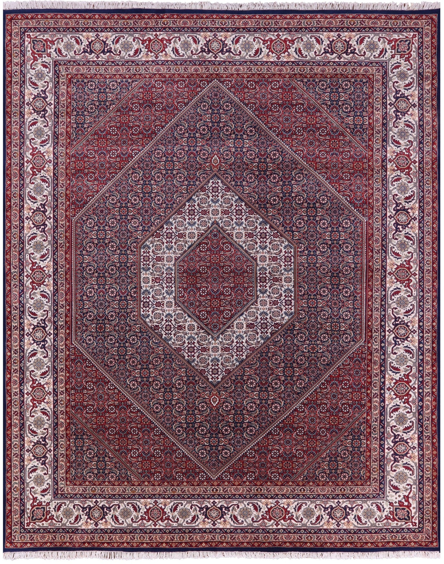 Blue Persian Bijar Hand Knotted Wool Rug - 8' 3" X 10' 0" - Golden Nile