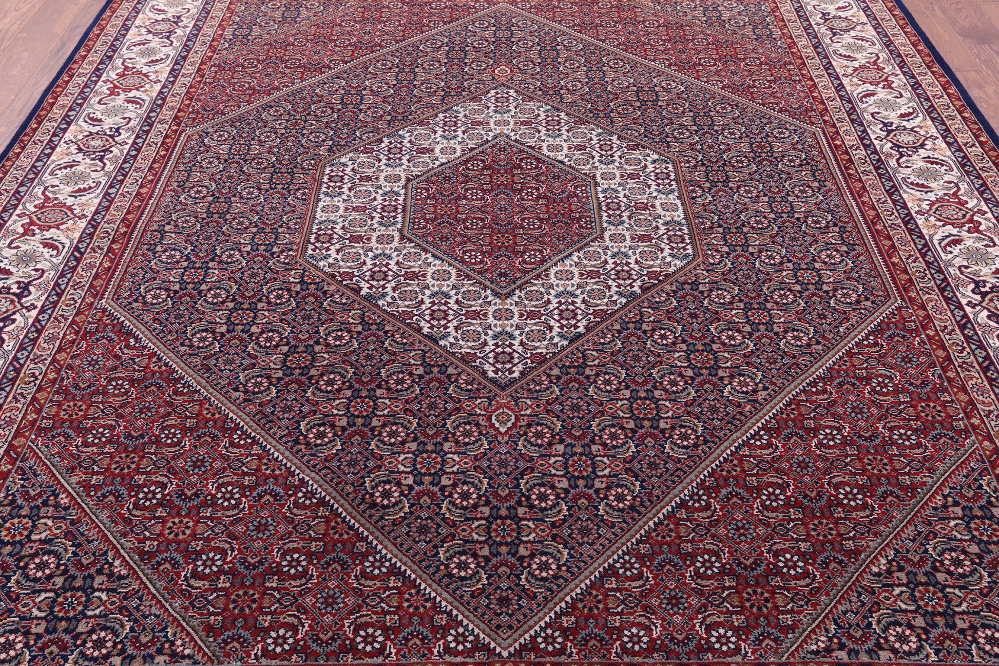 Blue Persian Bijar Hand Knotted Wool Rug - 8' 3" X 10' 0" - Golden Nile