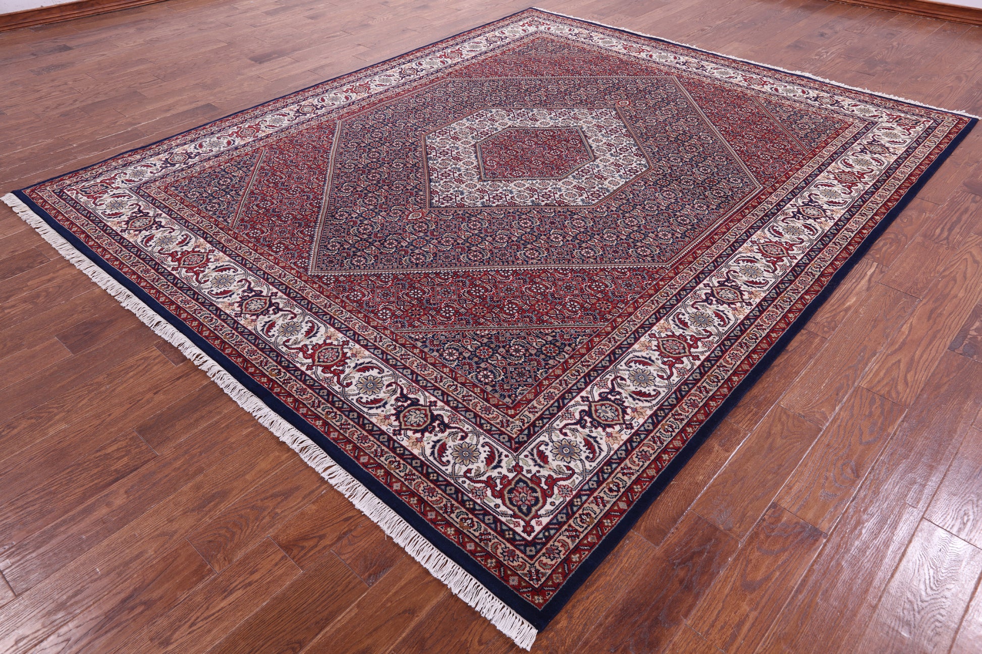 Blue Persian Bijar Hand Knotted Wool Rug - 8' 3" X 10' 0" - Golden Nile