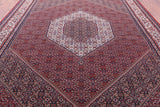 Red Persian Bijar Hand Knotted Wool Rug - 9' 9" X 13' 2" - Golden Nile