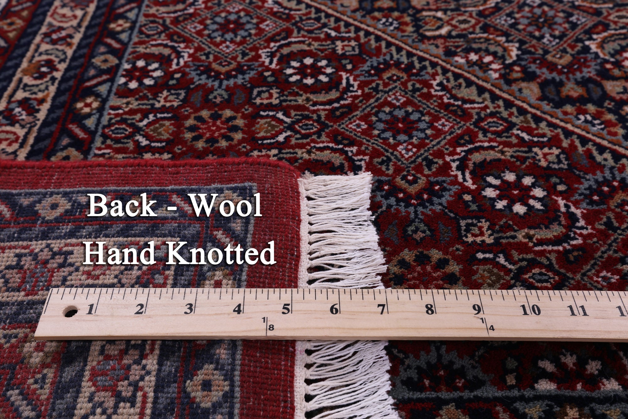 Red Persian Bijar Hand Knotted Wool Rug - 9' 9" X 13' 2" - Golden Nile