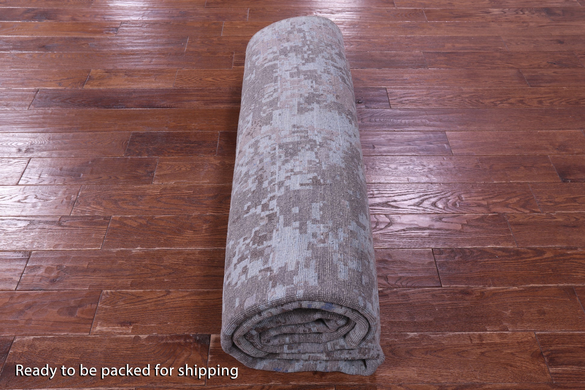 Abstract Contemporary Hand Knotted Wool & Silk Rug - 7' 11" X 10' 3" - Golden Nile