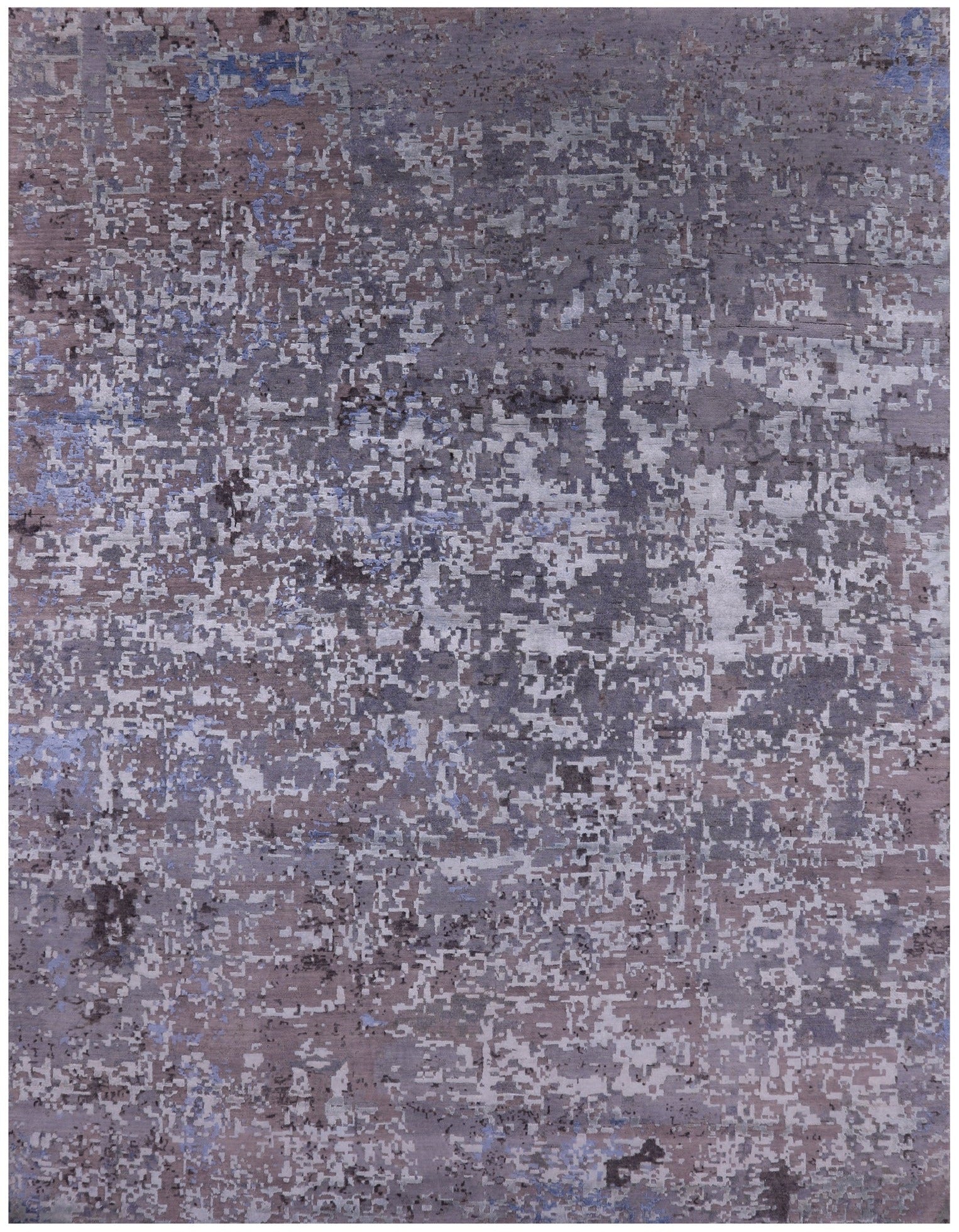 Abstract Contemporary Hand Knotted Wool & Silk Rug - 7' 11" X 10' 3" - Golden Nile