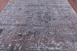Abstract Contemporary Hand Knotted Wool & Silk Rug - 7' 11" X 10' 3" - Golden Nile