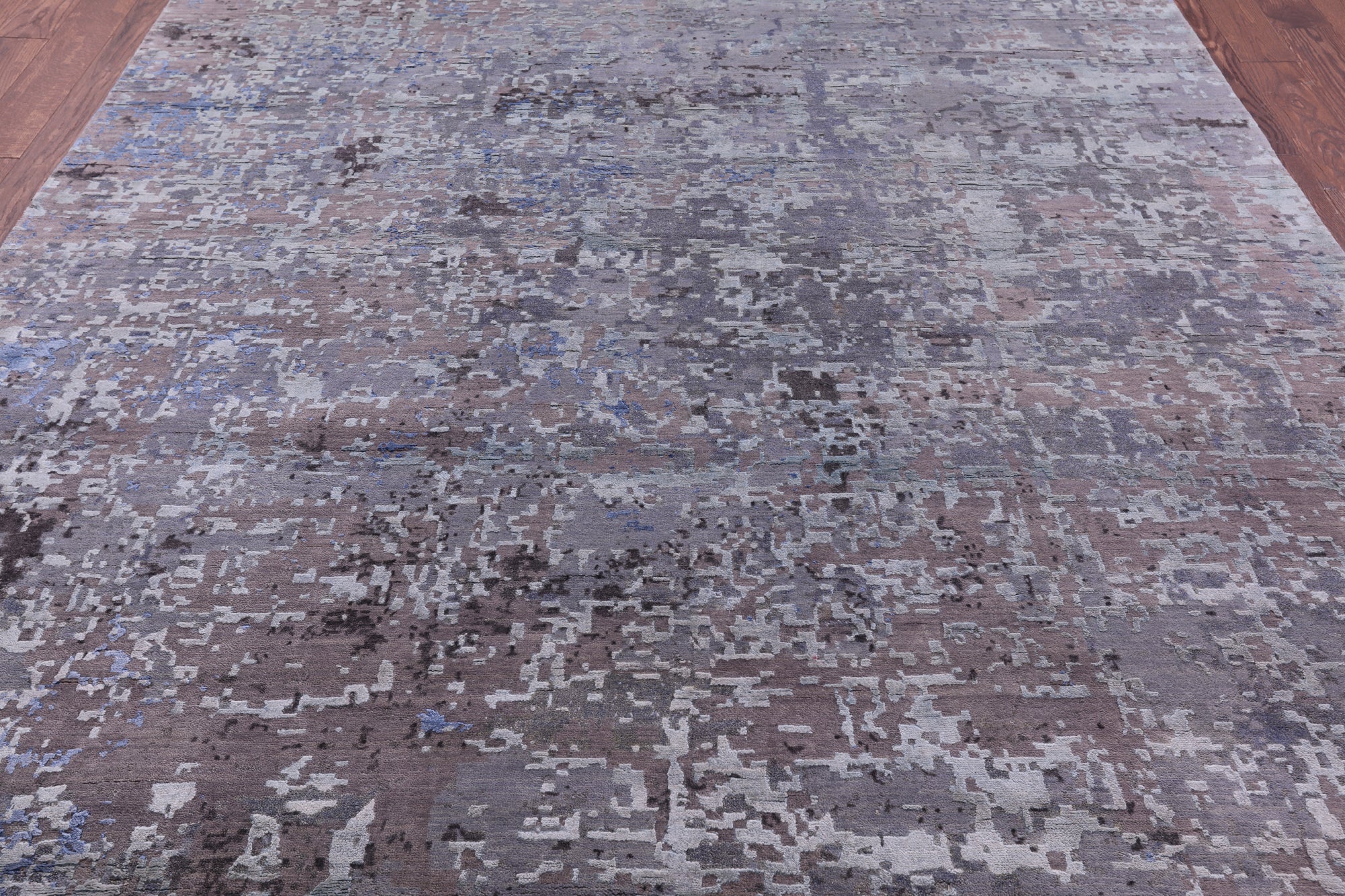 Abstract Contemporary Hand Knotted Wool & Silk Rug - 7' 11" X 10' 3" - Golden Nile