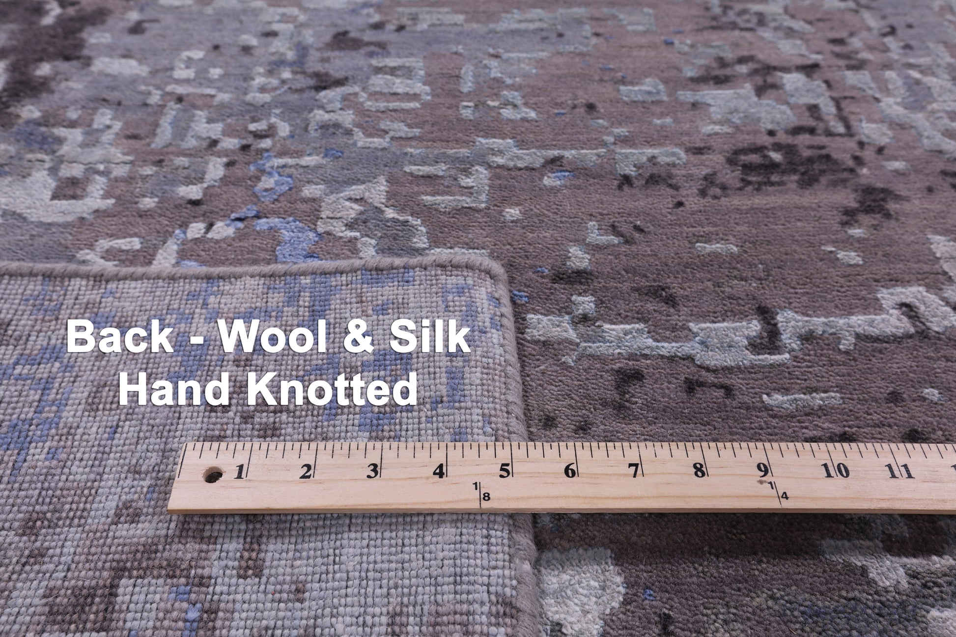 Abstract Contemporary Hand Knotted Wool & Silk Rug - 7' 11" X 10' 3" - Golden Nile