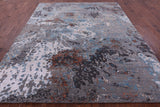 Abstract Contemporary Hand Knotted Wool & Silk Rug - 8' 0" X 10' 2" - Golden Nile