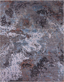 Abstract Contemporary Hand Knotted Wool & Silk Rug - 8' 0" X 10' 2" - Golden Nile