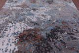 Abstract Contemporary Hand Knotted Wool & Silk Rug - 8' 0" X 10' 2" - Golden Nile