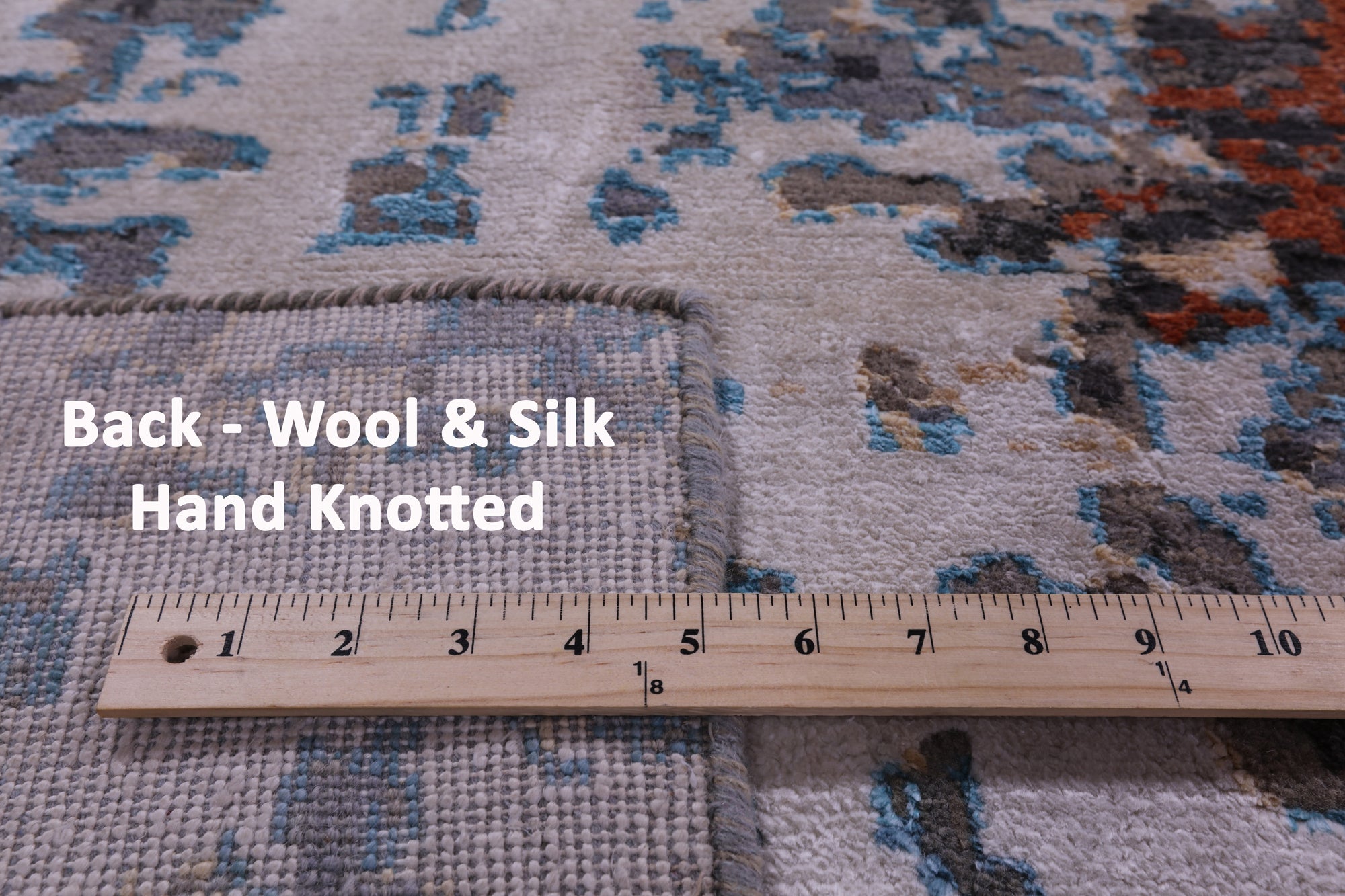 Abstract Contemporary Hand Knotted Wool & Silk Rug - 8' 0" X 10' 2" - Golden Nile
