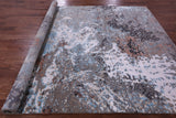 Abstract Contemporary Hand Knotted Wool & Silk Rug - 8' 0" X 10' 2" - Golden Nile