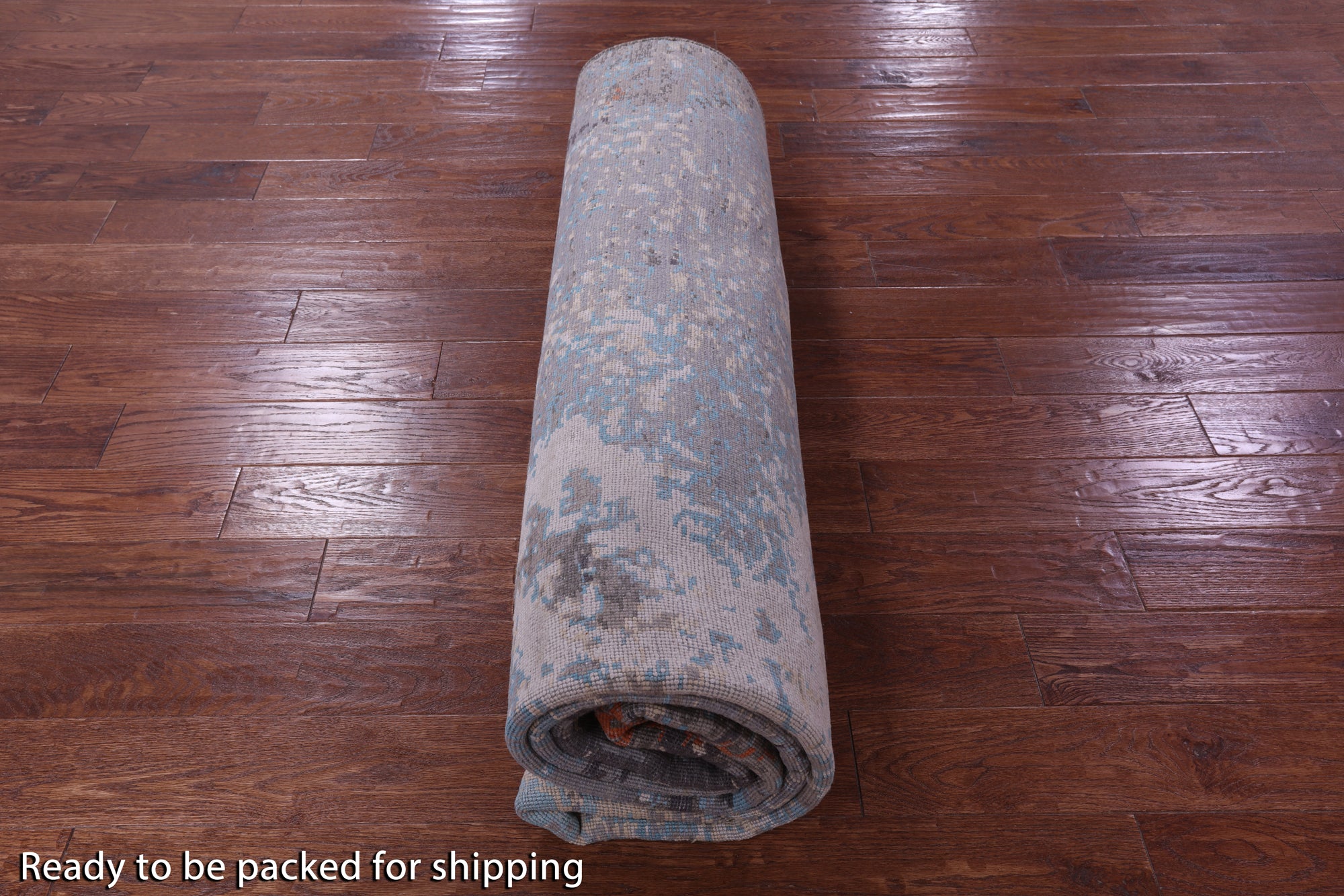 Abstract Contemporary Hand Knotted Wool & Silk Rug - 8' 0" X 10' 2" - Golden Nile