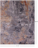 Abstract Contemporary Hand Knotted Wool & Silk Rug - 7' 11" X 10' 0" - Golden Nile