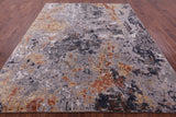 Abstract Contemporary Hand Knotted Wool & Silk Rug - 7' 11" X 10' 0" - Golden Nile
