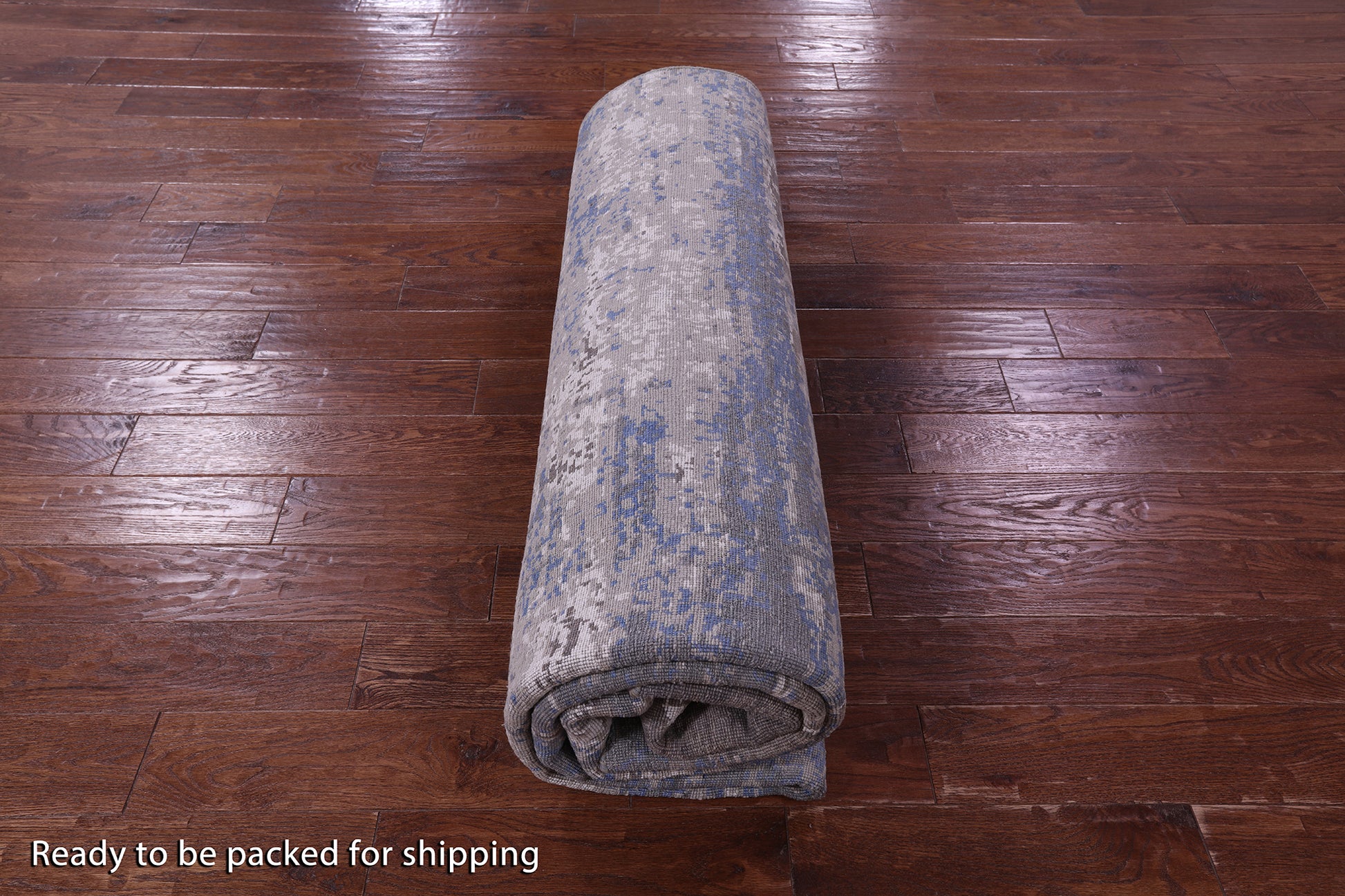 Abstract Contemporary Hand Knotted Wool & Silk Rug - 7' 11" X 10' 0" - Golden Nile