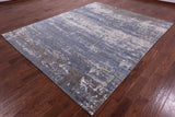 Abstract Contemporary Hand Knotted Wool & Silk Rug - 7' 11" X 10' 0" - Golden Nile