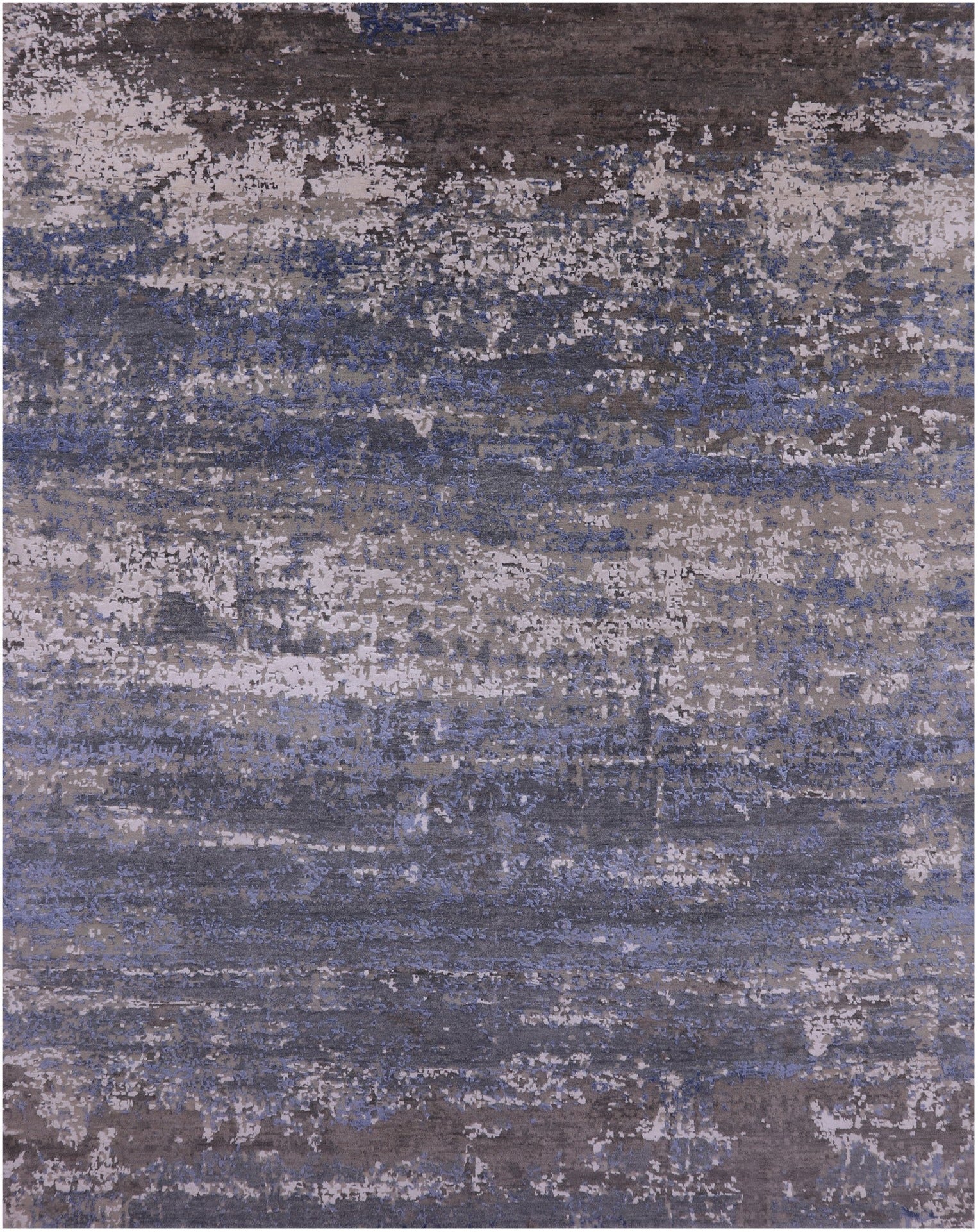 Abstract Contemporary Hand Knotted Wool & Silk Rug - 7' 11" X 10' 0" - Golden Nile