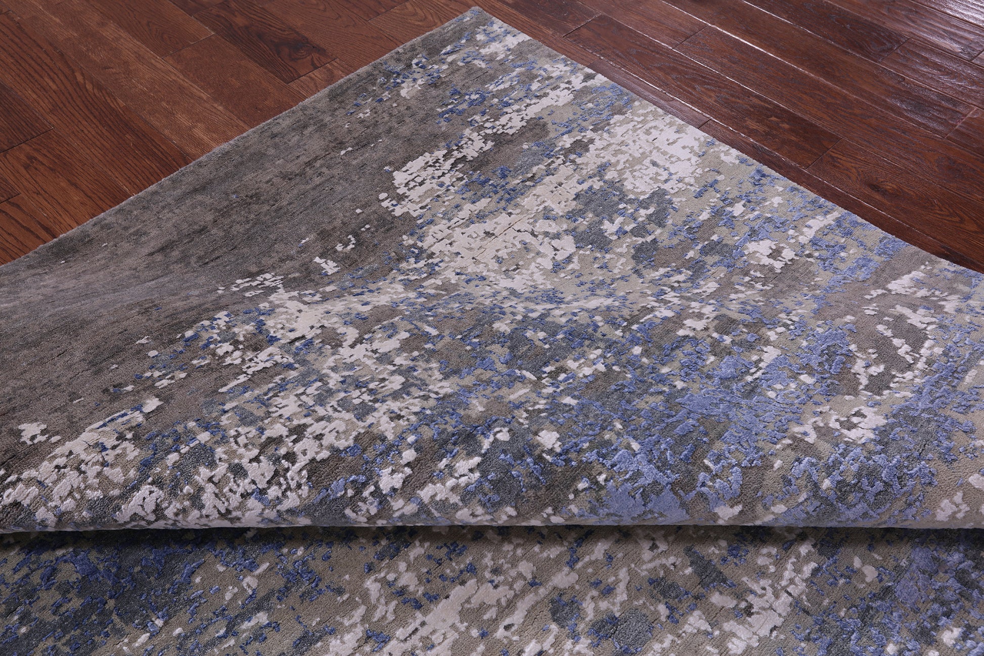 Abstract Contemporary Hand Knotted Wool & Silk Rug - 7' 11" X 10' 0" - Golden Nile