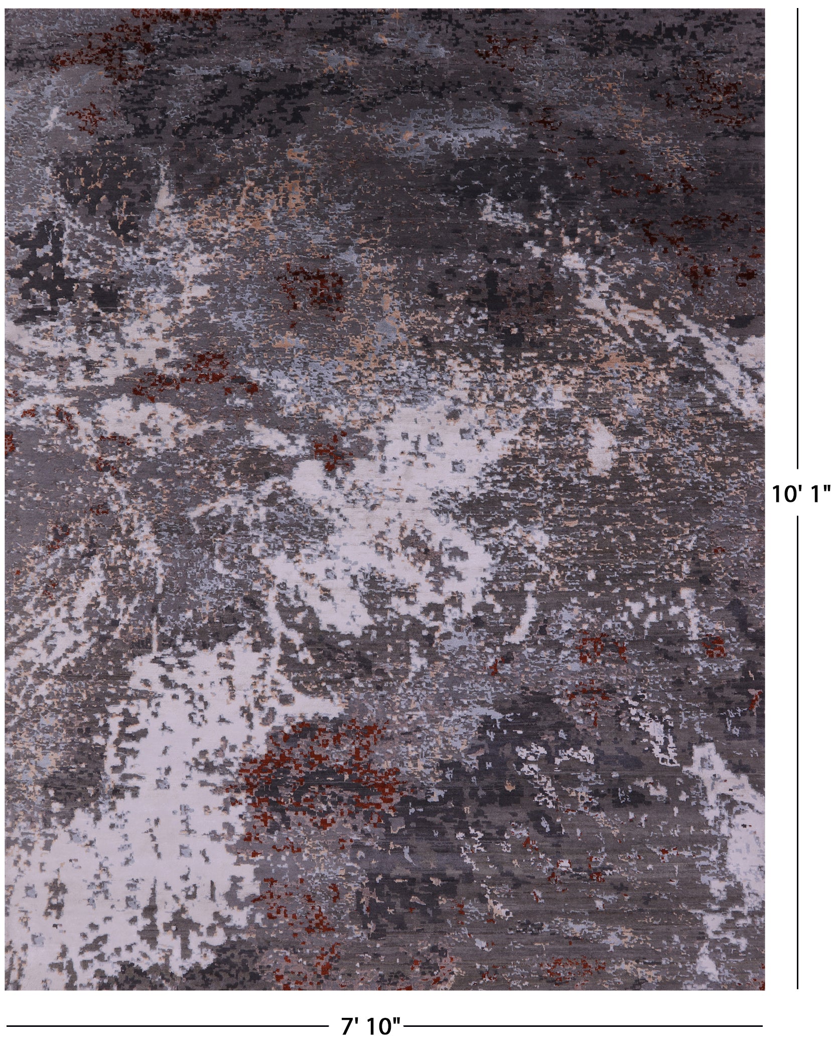 Abstract Contemporary Hand Knotted Wool Rug - 7' 10" X 10' 1" - Golden Nile