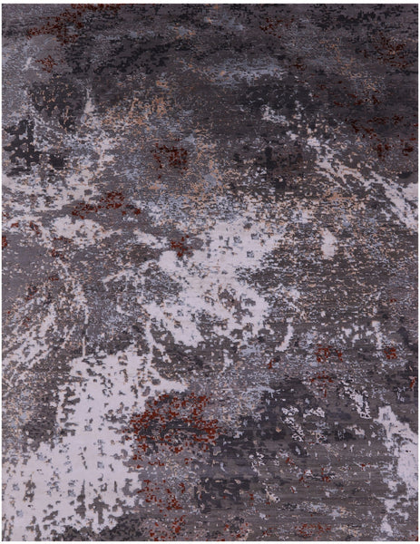 Abstract Contemporary Hand Knotted Wool Rug - 7' 10" X 10' 1" - Golden Nile
