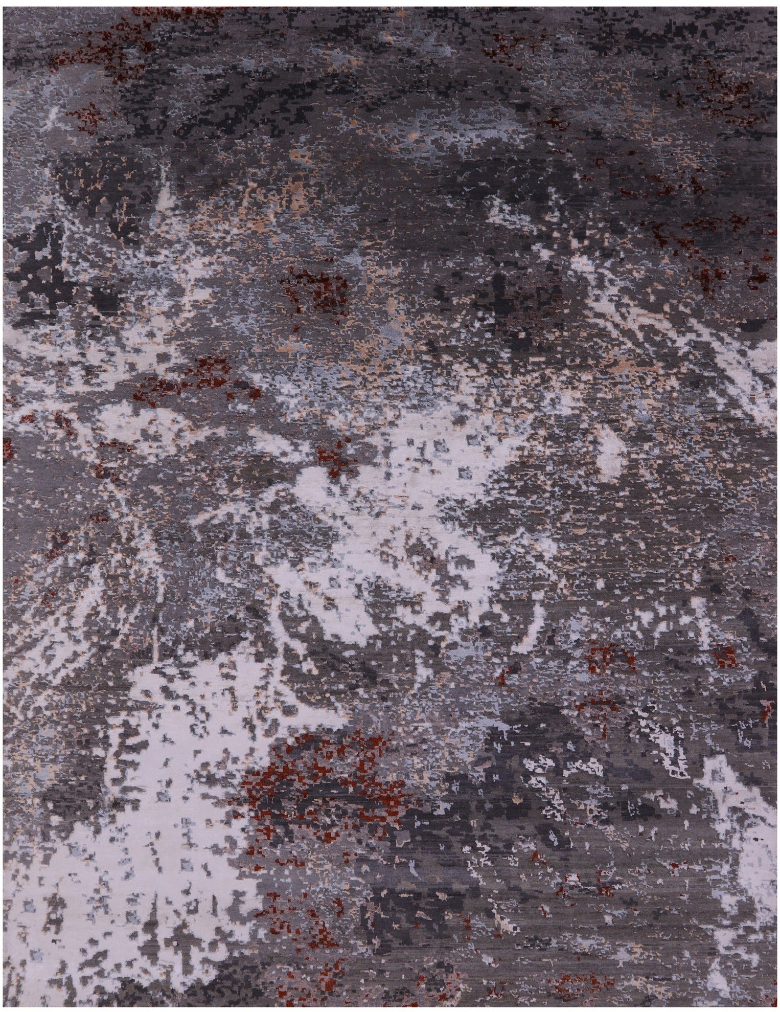 Abstract Contemporary Hand Knotted Wool Rug - 7' 10" X 10' 1" - Golden Nile