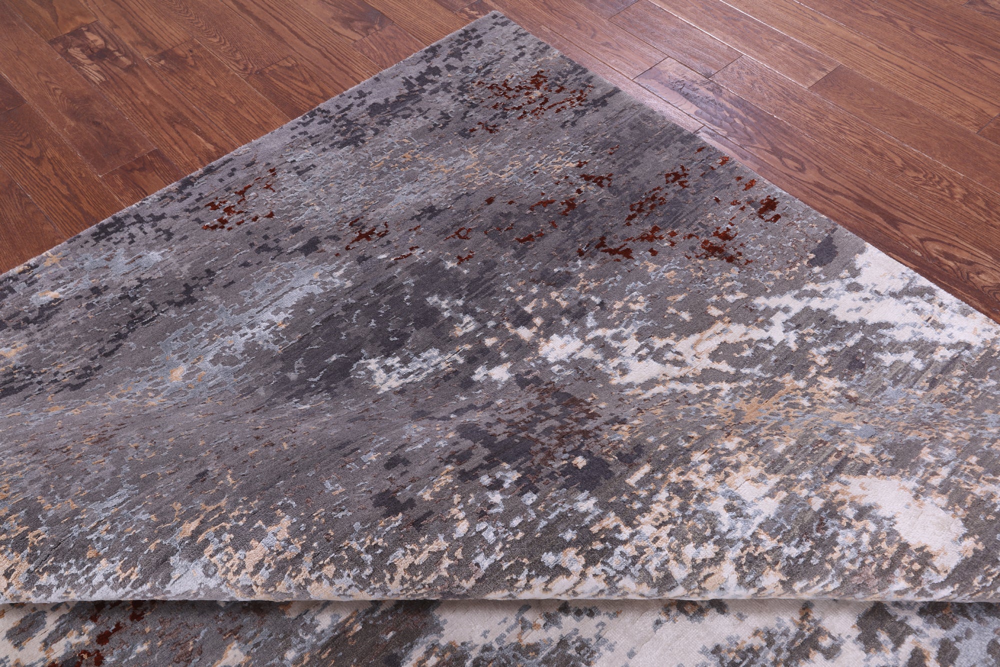Abstract Contemporary Hand Knotted Wool Rug - 7' 10" X 10' 1" - Golden Nile