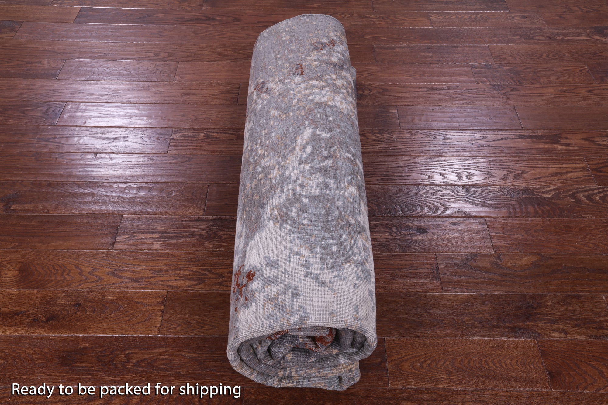 Abstract Contemporary Hand Knotted Wool Rug - 7' 10" X 10' 1" - Golden Nile
