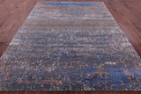 Abstract Contemporary Hand Knotted Wool & Silk Rug - 8' 0" X 10' 4" - Golden Nile