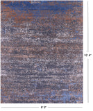 Abstract Contemporary Hand Knotted Wool & Silk Rug - 8' 0" X 10' 4" - Golden Nile