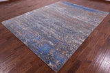 Abstract Contemporary Hand Knotted Wool & Silk Rug - 8' 0" X 10' 4" - Golden Nile