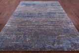 Abstract Contemporary Hand Knotted Wool & Silk Rug - 8' 0" X 10' 1" - Golden Nile