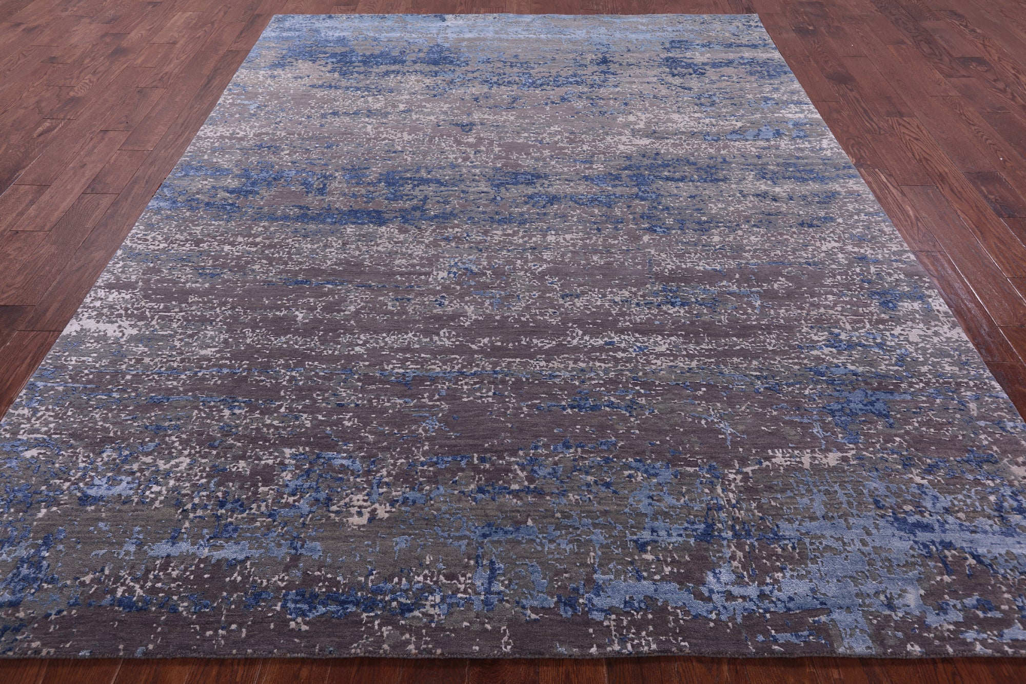 Abstract Contemporary Hand Knotted Wool & Silk Rug - 8' 0" X 10' 1" - Golden Nile