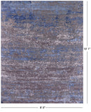 Abstract Contemporary Hand Knotted Wool & Silk Rug - 8' 0" X 10' 1" - Golden Nile