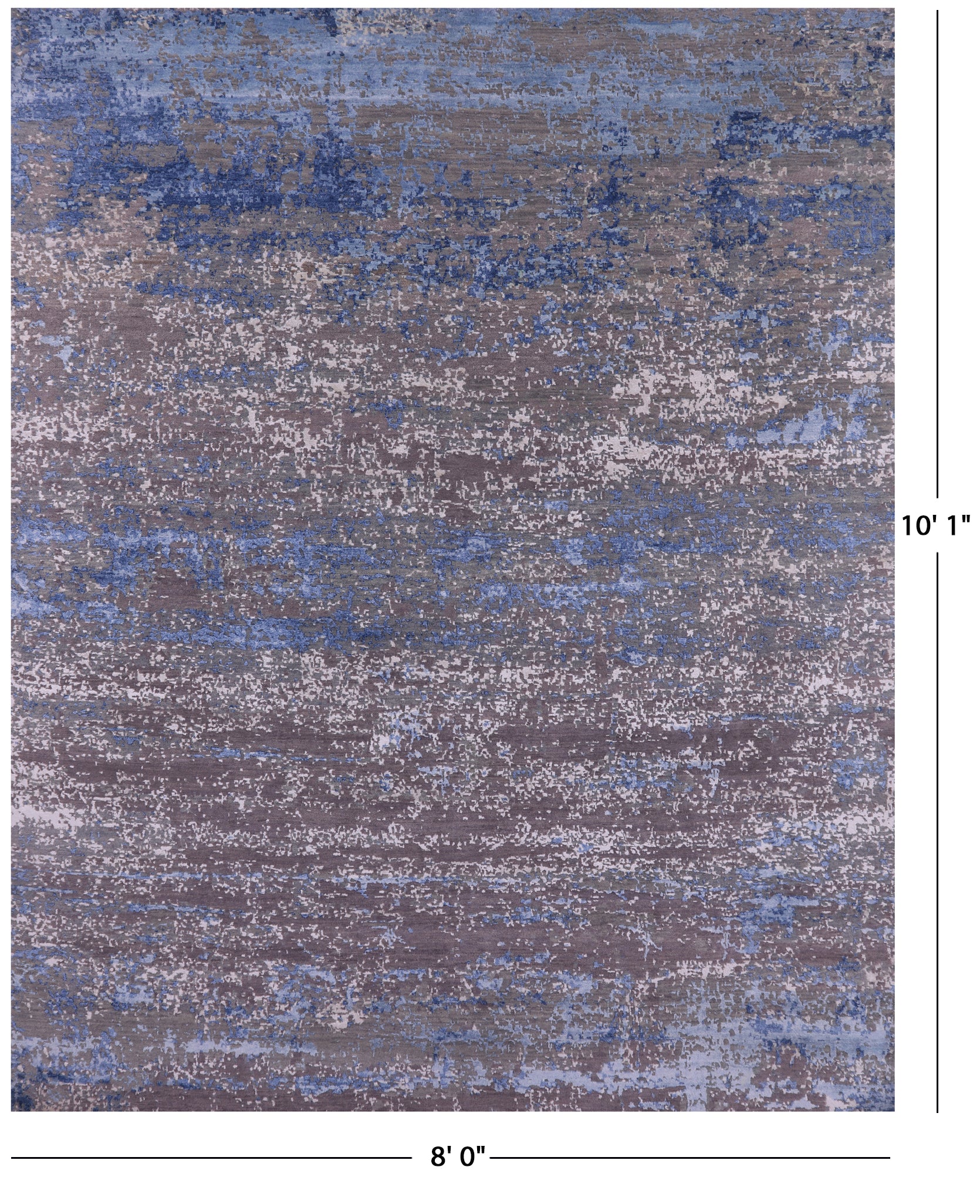 Abstract Contemporary Hand Knotted Wool & Silk Rug - 8' 0" X 10' 1" - Golden Nile