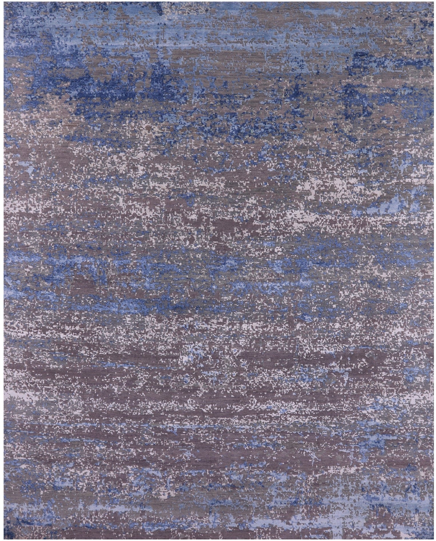 Abstract Contemporary Hand Knotted Wool & Silk Rug - 8' 0" X 10' 1" - Golden Nile
