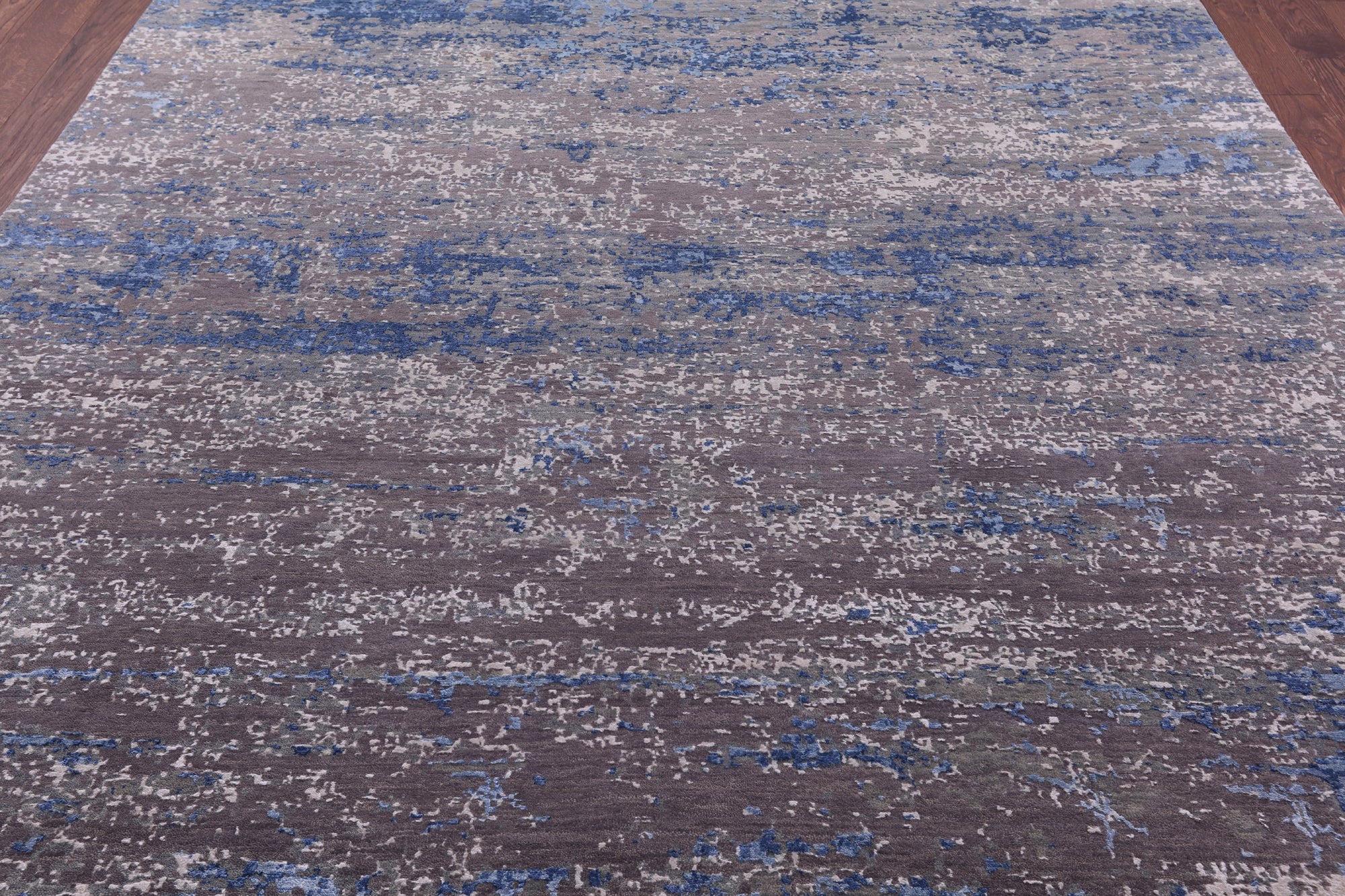Abstract Contemporary Hand Knotted Wool & Silk Rug - 8' 0" X 10' 1" - Golden Nile